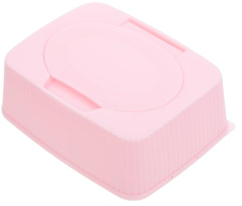 Milisten Distributeur de Lingettes pour Bébé en Plastique Léger, Boîte de Rangement Anti-Poussière Rose, Adapté pour Bureau et Déplacement