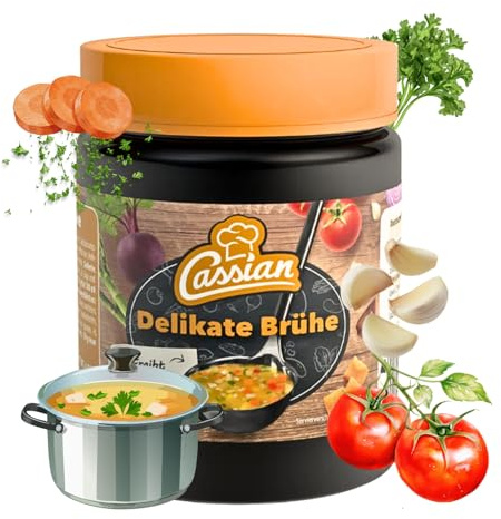 CASSIAN Klare Delikatess Brühe 5 x 140g Glas - ergibt 35 Liter, sofort löslich, Vorteilspack