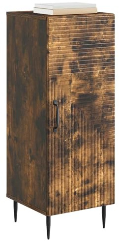 vidaXL Sideboard Geräucherte Eiche 33 x 34,5 x 89,5 cm Holzwerkstoff, Vintage rechteckiger Sideboard, stylische Aufbewahrung, moderner Esszimmer-Schrank, Coole Ergänzung, Raumorganisator