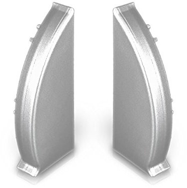 1 Paar Endkappen (1 links, 1 rechts) für Kabelkanal Sockelleiste in ALU Dekor