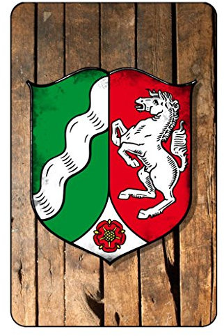 Cadora Magnetschild Kühlschrankmagnet Wappen Nordrhein-Westfalen Shabby chic abgenutzt Used Look