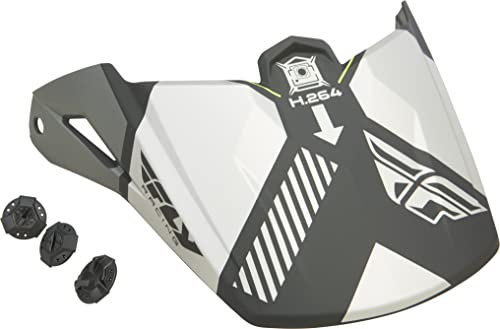 Fly Racing Kinetic Elite Visier, Unisex, für Erwachsene, Mattschwarz/Grau/Hi-Vis, Einheitsgröße
