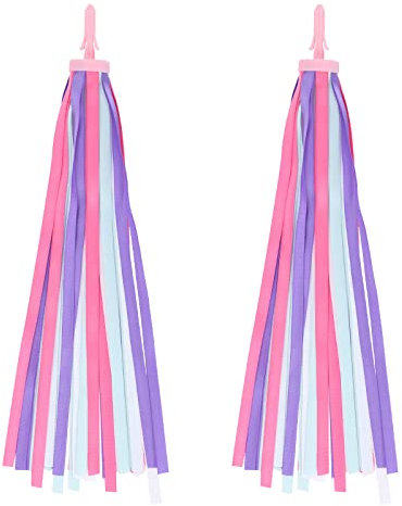 2Pcs Vélo Guidon Banderoles Vélo Poignées Coloré Banderoles Gland Rubans Enfants Porte-Bébé Accessoires assel pour Vélo Guidon, Accessoires de décoration colorés pour Scooter de Guidon (Purple)