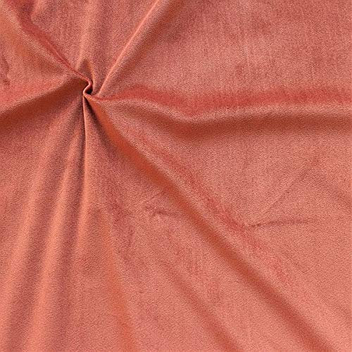 STOFFKONTOR Microfaser Samt Stoff Velvet Touch - Meterware, terrakotta - für leichte Polsterarbeiten, Homeaccessoires und Bekleidung