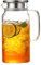 BSTCAR Carafe à eau 1200 ml, carafe en verre borosilicate avec couvercle en acier inoxydable