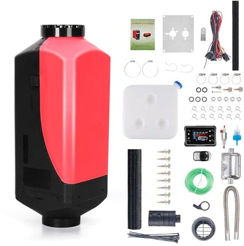 5KW 12V Diesel Air Heater, Parking Heating w/LCD Switch Monitor Display, Remote Control, 10L Tank, Muffler, Fast Heating Defrosting Defogger Car Heater for Trucks, Camper, Vans, RV, Boat, Motorhome