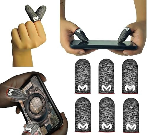 Handy-Fingerkappen, rutschfeste Touchscreen-Handschuhe, Anti-Schweiß-Ärmel, Schießziel, Daumen-Abdeckung, Handy-Zubehör für CoD Warzone, Free Fire, PUBG, LOL Wild Rift, iOS, Android (3 Paar)