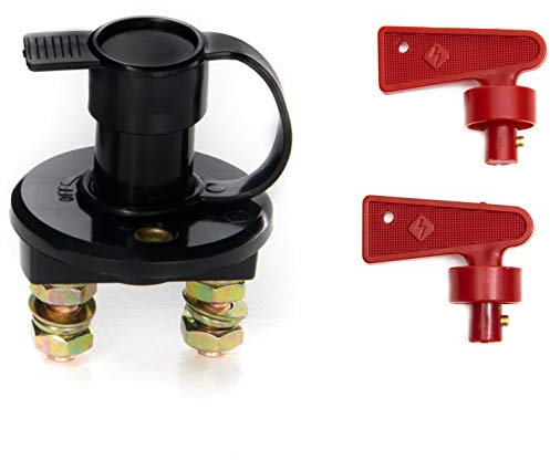 Slidefix Batterieschalter 200A Natoknochen 2-polig 12V - 48V Trennschalter für Auto RV Marine Boote, Wohnmobil Motorrad, Hauptstromschalter.