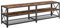 VASAGLE TV Stand, TV Table for TV up to 75 inches, with shelves, steel frame, living room, bedroom furniture, rustic brown and black LTV096B01
