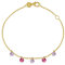 LES POULETTES BIJOUX - Bracelet Plaqué Or Strass Dégradé de Couleurs - Rose