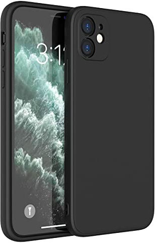 Mixroom - Cover Custodia Case per iPhone 12 Mini Protezione Copre Fotocamera in Silicone TPU Opaco con Bordi Piatti Colore Nero