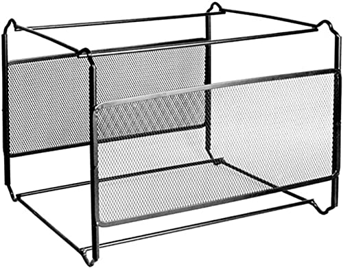 SECALIFE Suspension File Folder Box, Metal Mesh Hanging File Organiser Box Crate Folder Holder for A4 Suspension File, A4 Size Office Box