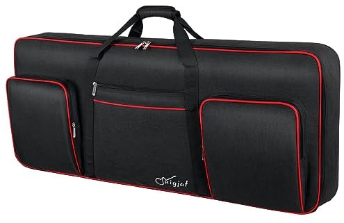 SNIGJAT 61 Key Keyboard Case Soft (Interior: 39.5''x15.8''x4.8'') Not Compatible with All Korg, Waterproof Piano Handles and Adjustable Shoulder Straps, Padded Electric Gig Bag 3 Pockets