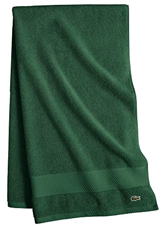 Lacoste Heritage-Supima-Baumwollduschtuch, Krokodilgrün, XL, 88,9 x 177,8 cm