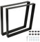 XUANYU Lot de 2 Pieds de Table en Profil Carré Support 80×72 cm Pieds de Table Basse Industrielle Pieds de Meubles en Métal Ensemble de Jambes de Meubles Bricolage avec Vis, Noir C
