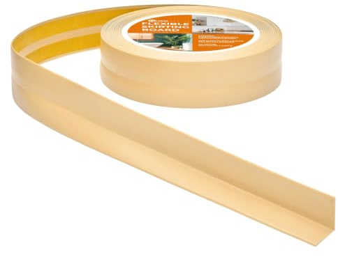 Quest Weichsockelleiste PVC 30x30 mm selbstklebend - Creme, 10 m | Flexible Abschlussleiste & Knickleiste, für Küche, Bad & Fugen, Montage ohne Bohren, wasserdicht & UV-beständig