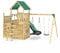 Rebo® Modular Wooden Climbing Frame Adventure Playset - M8 plus Ramp and Double Swing | OutdoorToys | Sturdy Wooden Construction, Pressure Treated Timber