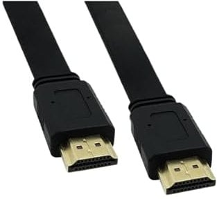 5M HDMI Cable v2.0 Flat Gold Plated High Speed 3D 4K UHD 2160p HDTV Lead Black