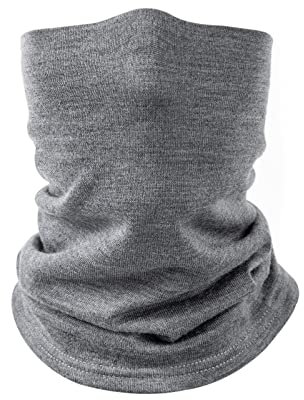 Villand Halswärmer aus 100% Merinowolle für Damen und Herren, doppellagiger, nahtloser Halswärmer für den Wintersport mit Geschenkbox (Grau)