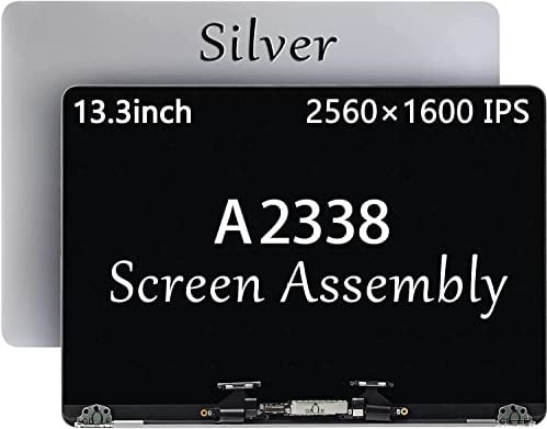 GBOLE A2338 Bildschirm Ersatz Silber für MacBook Pro M2 Retina A2338 EMC 8162 MNEH3LL/A Full LCD Display Assembly Silber
