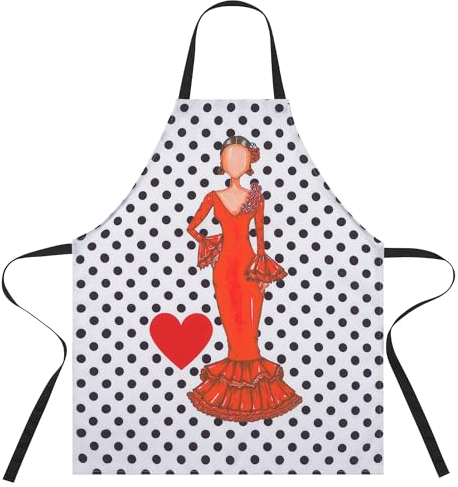 IllustrArte Kochschürzen mit Flamingo-Design, waschbar und bequem., weiß, One size