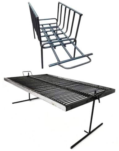 Sor Pampa Grill Argentine Grill Parrilla Asado - Barbecue in ferro con aste galleggianti, a carbone, 61 x 40,6 cm