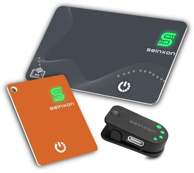 Brieftaschen-Tracker, RFID-Blockierkarte und Mini-Schlüsselanhänger, Artikelfinder mit Ladeclip, funktioniert mit Apple Find My (nur iOS)