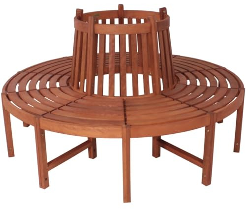 möbelando Baumbank >Solo< in braun aus Massivholz - 160x91x160cm (BxHxT)