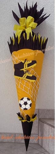 Schultüten Bastelset Fußball 1 gelb-schwarz MaterialType 3D Wellpappe-Rohling