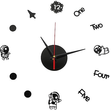PRETYZOOM 1 Satz Astronauten-wanduhr Hausdekorationen Für Zu Hause Dekorative Hängeuhr Kino Wanddekoration Wohnzimmer-wanduhr Wohnzimmer Uhr Retro-Uhr Acryl Haushalt