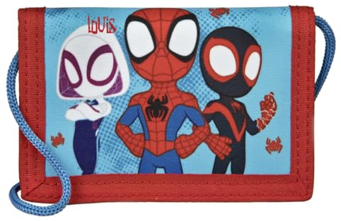minimutz Geldbörse Spidey Kinder - Personalisiert mit Name - Geldbeutel zum Umhängen Jungen Mädchen