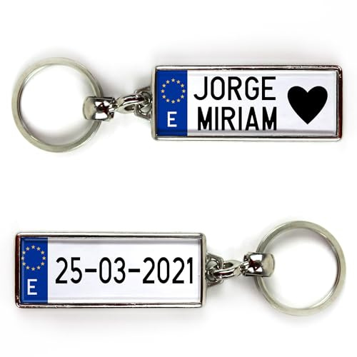 Porte-clés originaux personnalisés. Cadeau personnalisé avec nom. Plaques d'immatriculation personnalisées. Porte-clés couple. Plaques d'immatriculation pour couple.