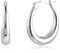 Silber 925 Creolen Ohrringe für Damen, Große Ovale Creolen Ohrringe Hypoallergen Sterling Silber Ohrringe Klobige Creolen Ohrringe Dick Creolen Glatte Tropfenform Damen Mädchen 2,2 cm