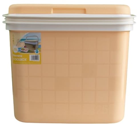 KROWN - Nevera Portátil Térmica, Color Amarillo Pastel, Polipropileno, Ideal para Actividades al Aire Libre en el Jardín, Camping, Barbacoas, Picnic, Playa, Capacidad 25L