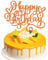 Gyufise 1Pcs Happy Birthday Cake Topper Glitter Cake Pick Bunting Decor for Anniversary Celebrating Party Cake Decorations Supplies Orange