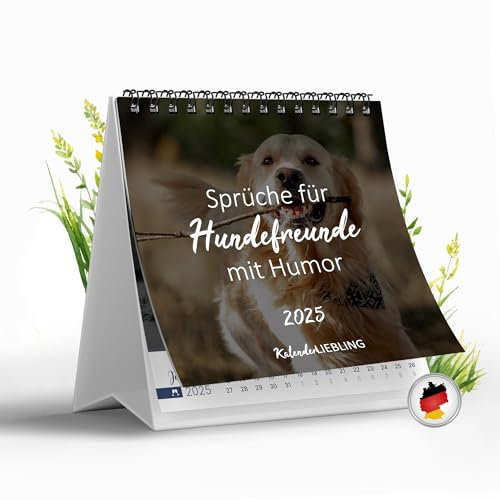 Tischkalender lustige Hunde Kalender Sprüche, Geschenk für Hunde Freunde, Hundekalender 2025