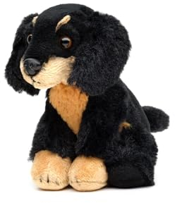 Teddys Rothenburg Kuscheltier Dackel 13 cm sitzend schwarz/braun Plüschdackel Plüschtier