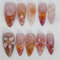 Short Almond Press-On Fake Nails 3D Soild Flowers Nail Art Decoration French Gradient Manciure for Women and Girls 24pcs
