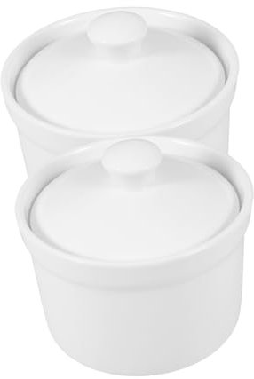 Cabilock Ollas Pequeñas De Cerámica Con Tapa Para Estofado y Sopa 2 Piezas Ideales Para La Cocina