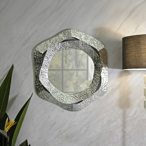 Dmora Spiegel Abacaxis 66x75h cm Silber Struktur Glas