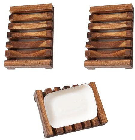 2 Stück Umweltfreundliche Seifenschale,Natürlichem Holz Dusche Handarbeit Seifenhalter Seifenablage aus zu Küche Bad,Halter Waschbecken Deck Seifenhalterung,Biologisch Abbaubar,für Badezimmer Lagerung