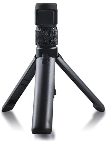 Flylin Bullet Time Handle, Multi-Functional Aluminum Alloy Mini Desktop Tripod with Two 1/4 Screws, 360° Rotary Selfie Stick Handle for Insta360 ONE X2/X3/X4