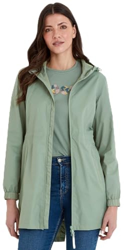 TOG24 Kilnsey Damen Lang Regenjacke Leicht Wasserdicht Windbreaker Übergangsjacke Atmungsaktiv Regenponcho Regenparka mit Kapuze