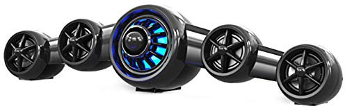 Sound Bar Wired Wireless, Bluetooth 5.1 TV Sound Bar with Subwoofer, Bass Adjustable Surround Sound 2.1 Soundbar, Speaker for TV, Wall Mountable, HDMI/Optical/Aux/USB