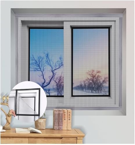 ZYEKIU 100 x 100cm Tela Mosquitera Velcro, Mosquiteras para Ventanas Adhesiva con Velcro, Reutilizable Mosquitera Ventana, Mosquiteras para Puertas No Requiere Perforación