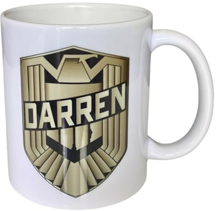 Super6props Taza de café personalizada con insignia del futuro policía de 325 ml. El nombre personalizado se puede imprimir en la insignia de esta taza.