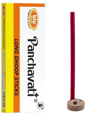 Aromasenses | Encens Dhoops Panchavati XL | 22 Bâtonnets Dhoops + Support | Nettoyage Énergétique | Idéal pour la Méditation, Le Yoga, la Relaxation et Le Bien-être
