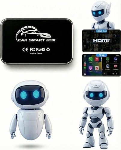 AI Box – Wireless CarPlay & Android Auto Adapter | Dual-Band WiFi | 4K HDMI Output | Android 12.0 System | Bluetooth 5.0 | 4GB+32GB | Plug & Play for OEM CarPlay Vehicles