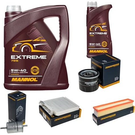 EISENFELS Inspektionspaket enthält 6 Liter Motoröl Extreme 5W-40 Ölfilter Luftfilter Innenraumfilter Kraftstofffilter für Twingo II CN0_ 1.2 16V Clio