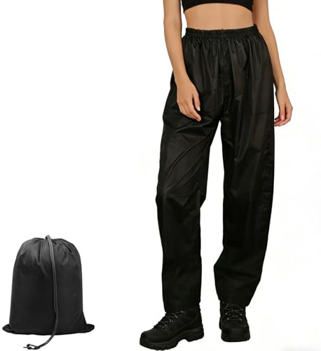 Waterproof Trousers Womens,Breathable Waterproof Overtrousers Womens Hiking Walking Trousers for Women,Lightweight Windproof Rain Over Pants for Outdoor Summer (UK, Alpha, XS, Regular, Regular)